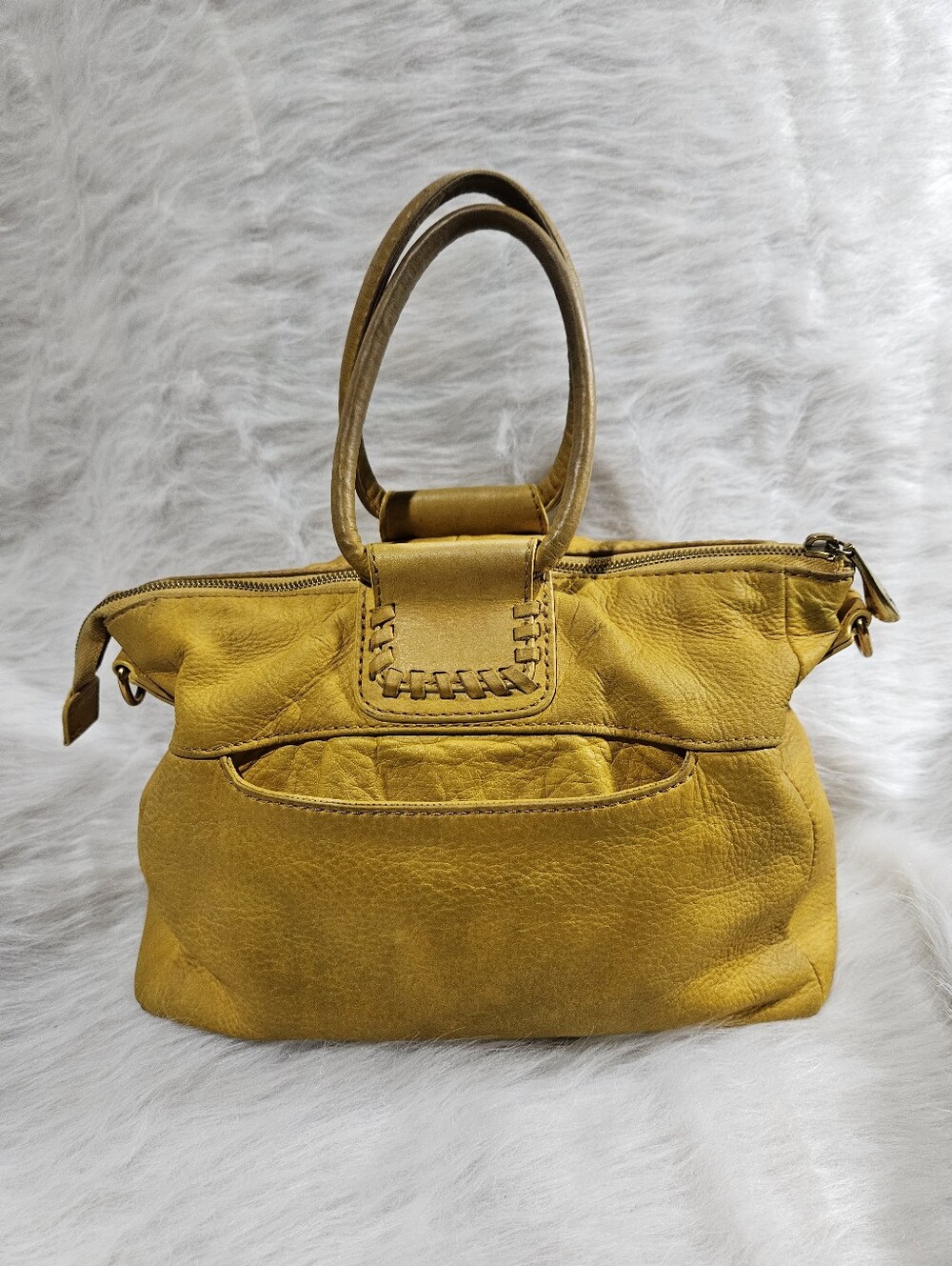 GUC 2012 Hobo Mustard Yellow Leather Tote Bag With Crossbody Chain